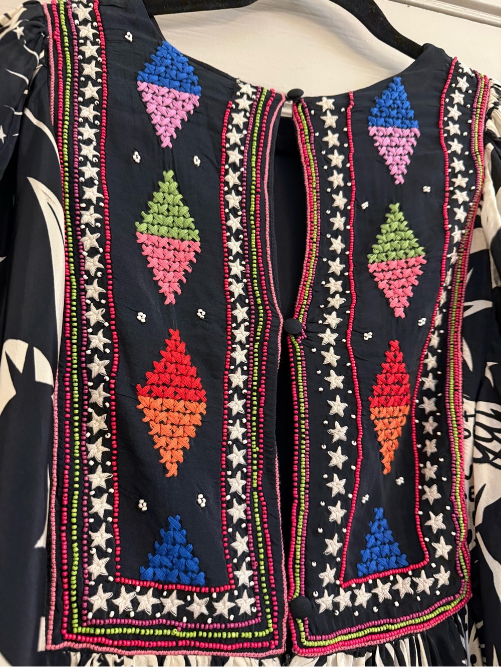 NWT Anthropologie Farm Rio Black & White Cerrado Sky Maxi Dress boho - Picture 8 of 15